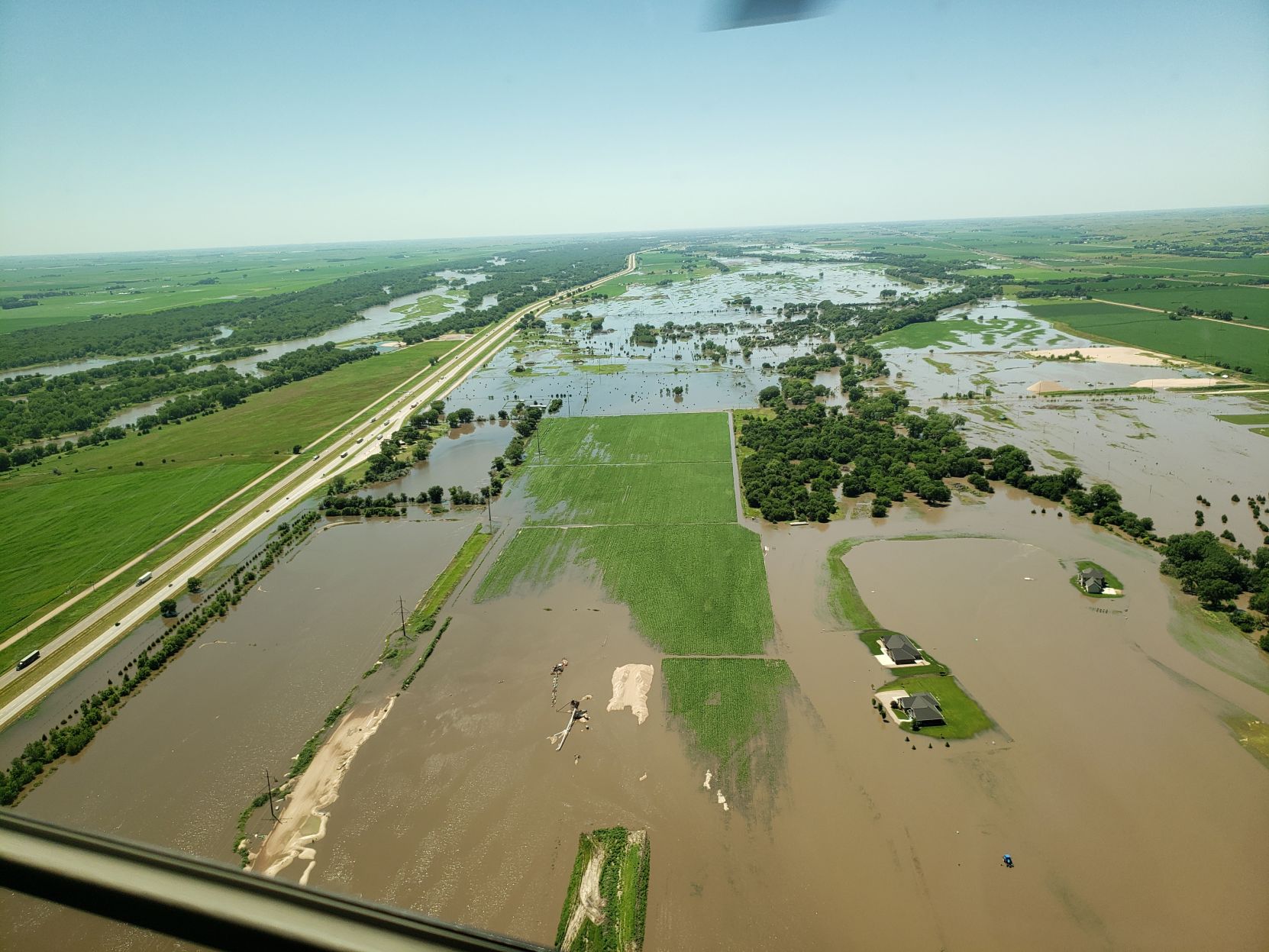 Aerial view of flood